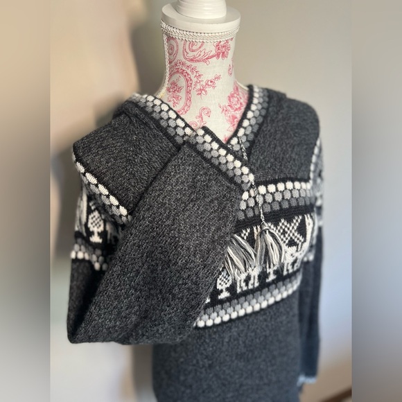 Artesania Edm Alpaca Wool Knit Hooded Cardigan SUPER SOFT 100% authentic alpaca - Picture 3 of 9